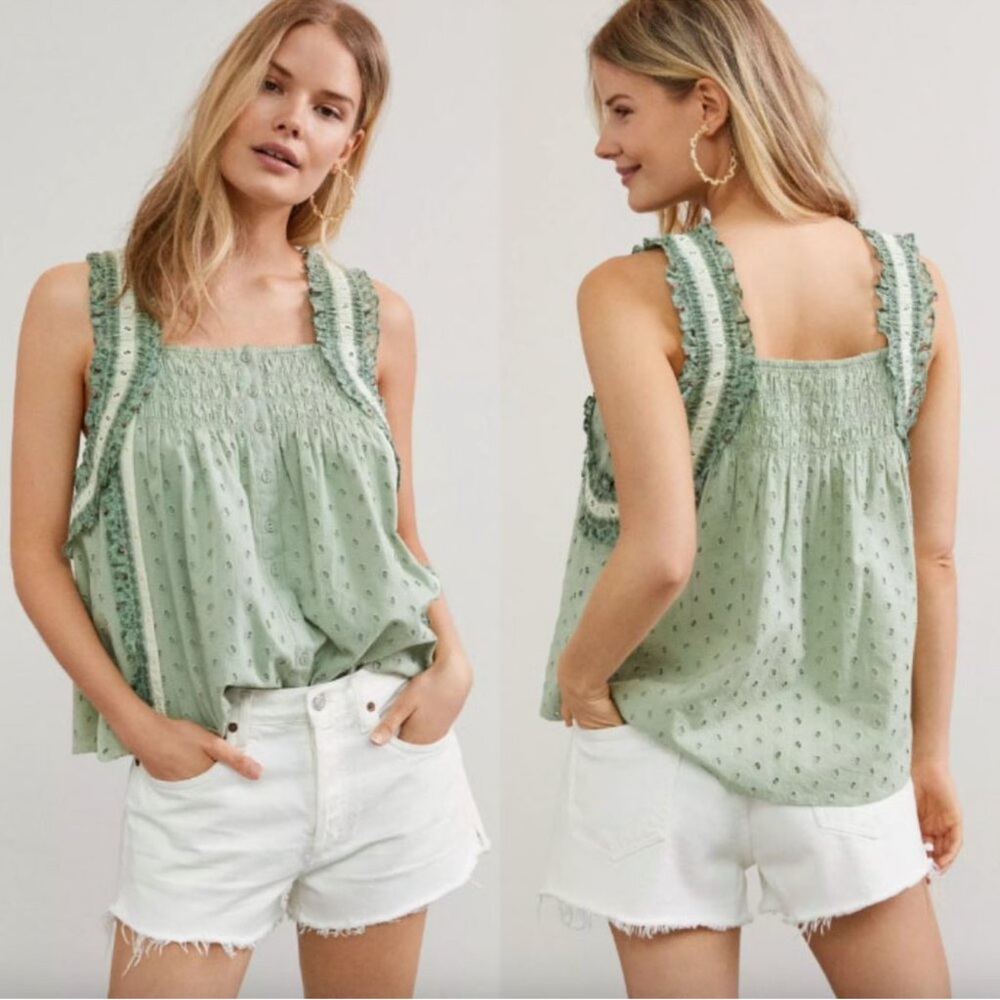 Anthropologie Forever That Girl Effie Eyelet Tank